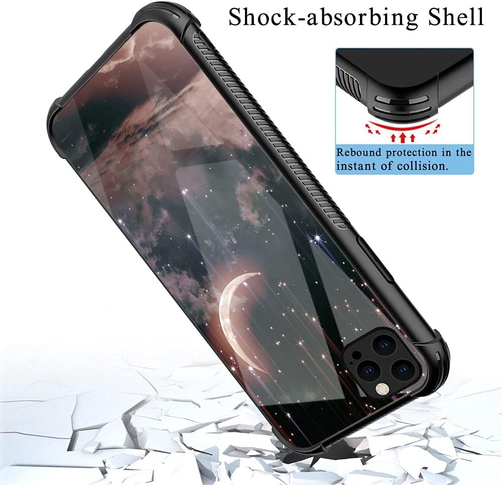 Funda compatible con iPhone 13 Pro, fundas Crescent Nebula 13 Pro para niñas, esquinas reforzadas, TPU suave, a prueba de golpes, compatible con