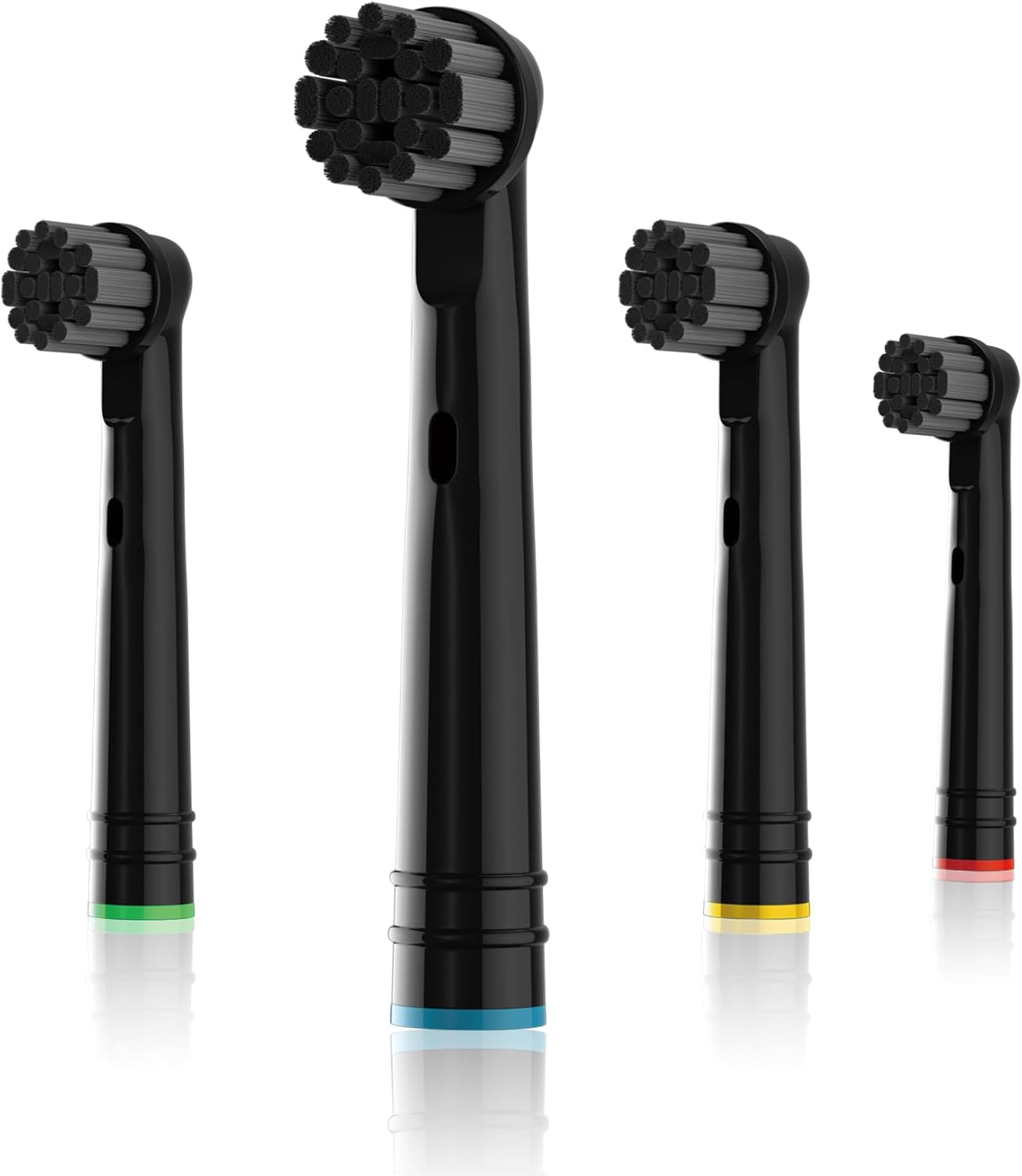 Cabezales de repuesto compatibles con cepillos de dientes eléctricos Oral B Braun, 4 piezas, cerdas negras con infusión de carbón de bambú para un
