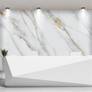Murales de pared grandes de mármol abstracto blanco personalizado, papel tapiz mural con patrón dorado simple, calcomanías de pared duraderas e Murales de pared grandes de mármol abstracto blanco personalizado, papel tapiz mural con patrón dorado simple, calcomanías de pared duraderas e