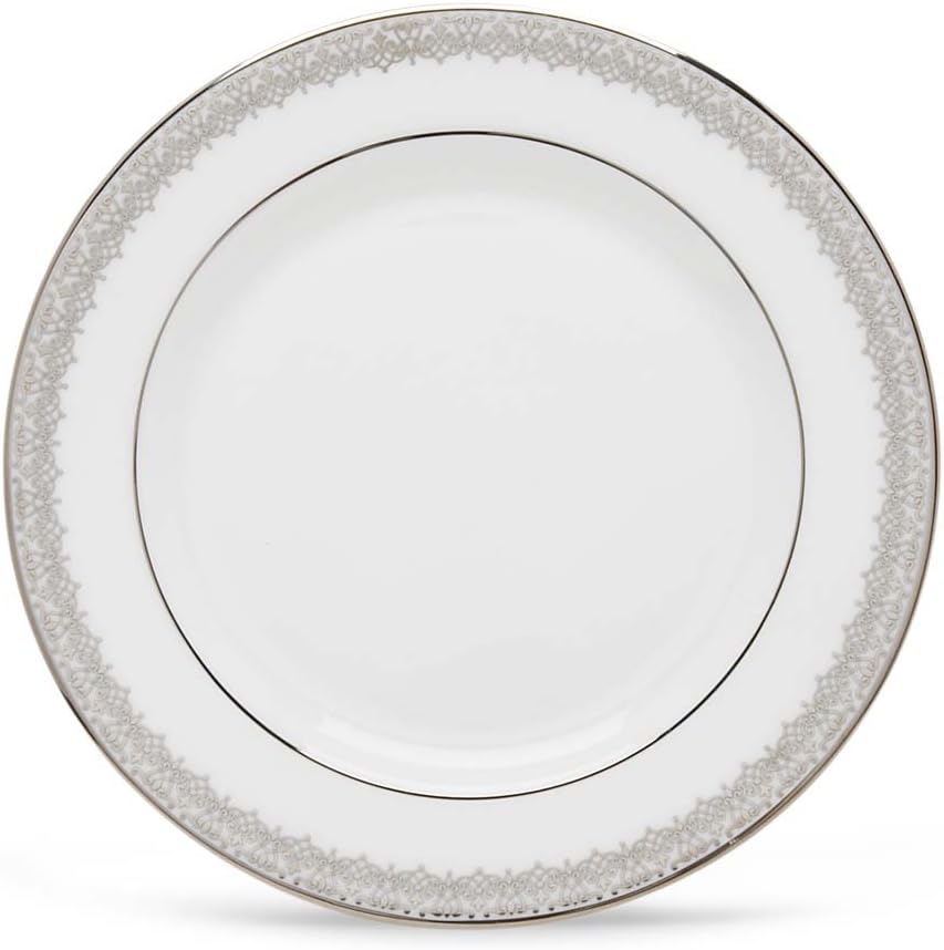 Lenox Plato de pan Lace Couture, 0.50 libras, platino