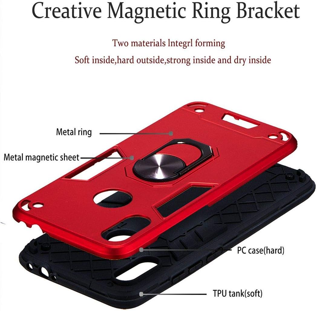 SATURCASE Armor Hybrid 2 en 1 PC y silicona Funda protectora de doble capa para Xiaomi Redmi Note 7  Redmi Note 7 ProRedmi Note 7S (rojo)