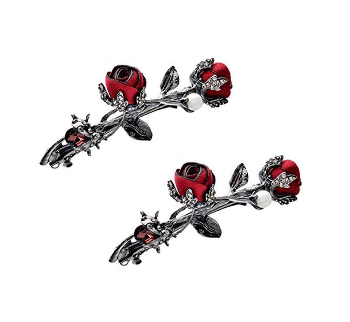 Pinzas para el pelo de novia elegantes de rosas para mujer, accesorios para el cabello, tocado para novias, tocado, estilo flor rosa, pasadores,