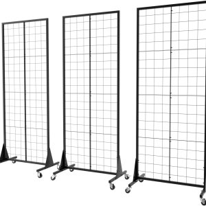 Paquete de 3 paneles de pared de rejilla de 2 x 5.5 pies, paneles de pared de rejilla movibles pesados, estantes de exhibición al por menor, Paquete de 3 paneles de pared de rejilla de 2 x 5.5 pies, paneles de pared de rejilla movibles pesados, estantes de exhibición al por menor,
