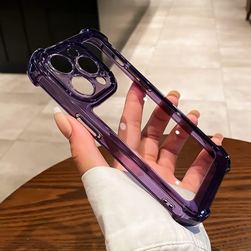Funda transparente a prueba de golpes compatible con iPhone 15 Plus, protección contra caídas de grado militar, cubierta trasera de acrílico duro