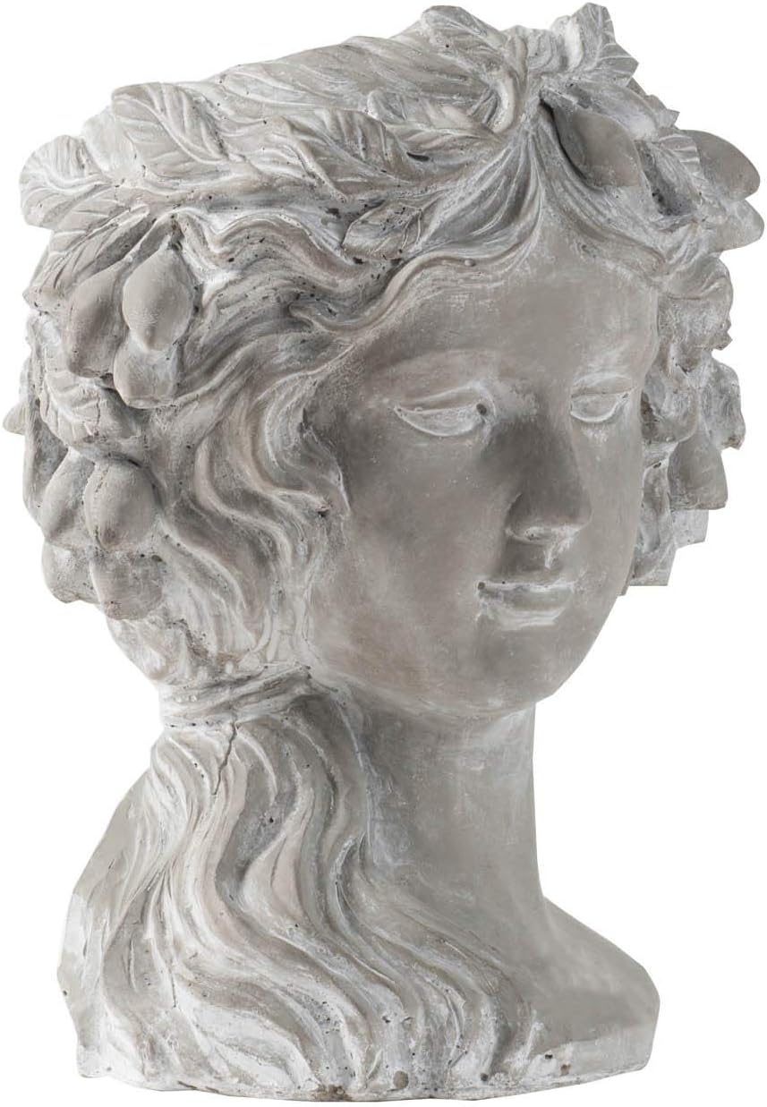 A & B Home Maceta de busto largo para mujer, decoración de interiores y exteriores, maceta de cemento para plantas y flores, florero de escultura de