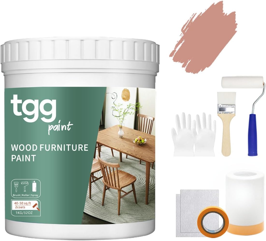 tgg Pintura de madera para muebles de madera, pintura de madera, pintura todo en uno, pintura de gabinete de cocina, pintura de encimera, no tóxica,