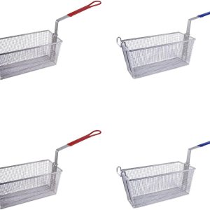 Clivia Cesta de freidora comercial de acero inoxidable de 13 x 6.5 x 6 pulgadas con mango largo antideslizante para freír cocina, restaurante, uso Clivia Cesta de freidora comercial de acero inoxidable de 13 x 6.5 x 6 pulgadas con mango largo antideslizante para freír cocina, restaurante, uso