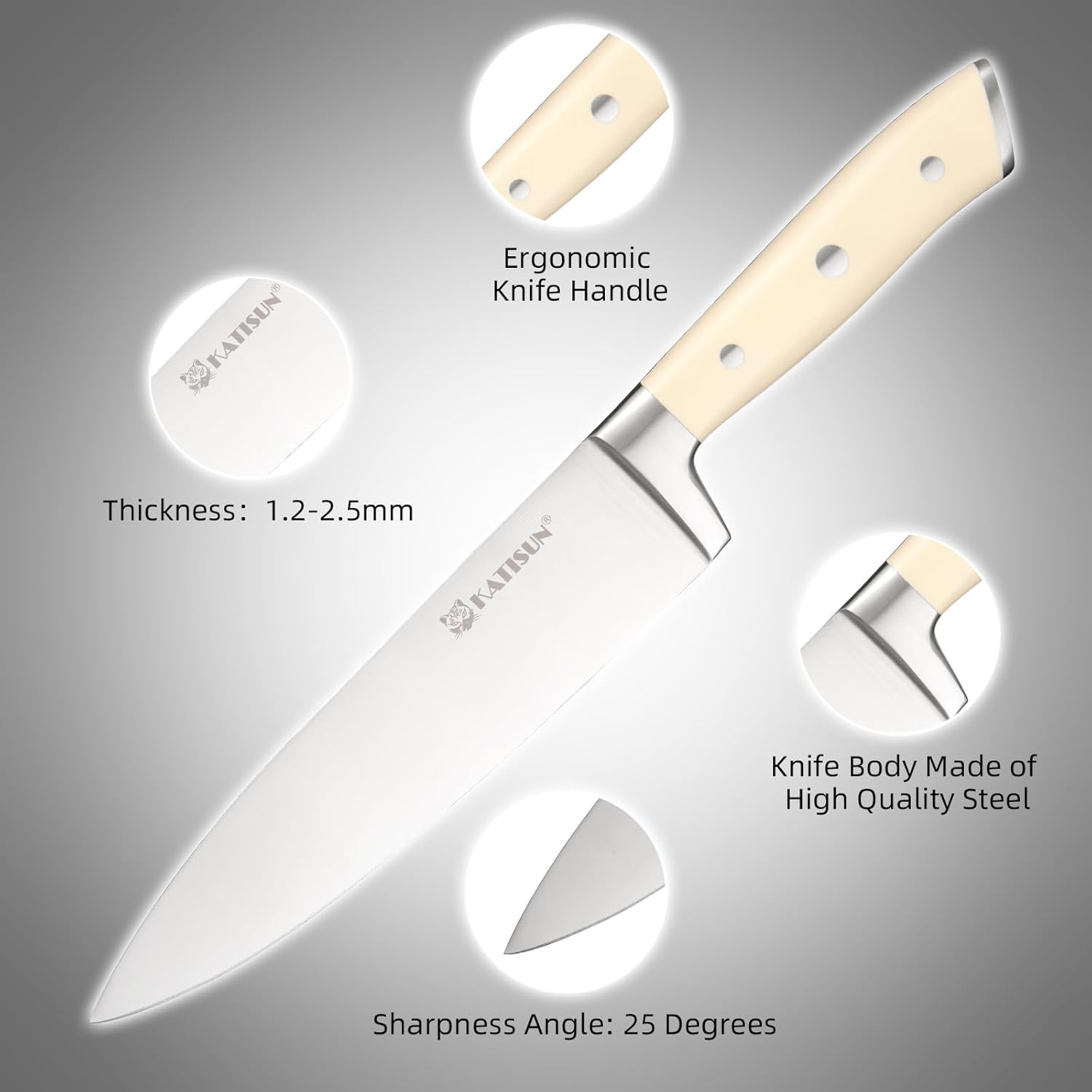 Juego de cuchillos de acero japonés de 16 piezas con bloque, cuchillos de chef con mango ergonómico ABS, afilador y tijeras para cortar, rebanar y