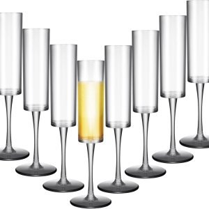 Lauwell Copas de champán de plástico acrílico para tostar vino, copas de cóctel desechables de cristal, vasos reutilizables para Navidad, fiestas, Lauwell Copas de champán de plástico acrílico para tostar vino, copas de cóctel desechables de cristal, vasos reutilizables para Navidad, fiestas,