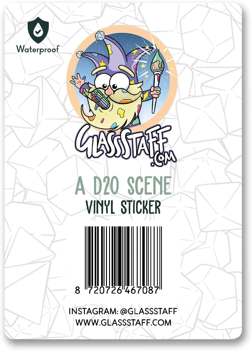 Glassstaff A d20 Scene DND Stickers  Calabozos y dragones divertidos pegatinas para hombres y mujeres  Calcomanías geniales para adolescentes,