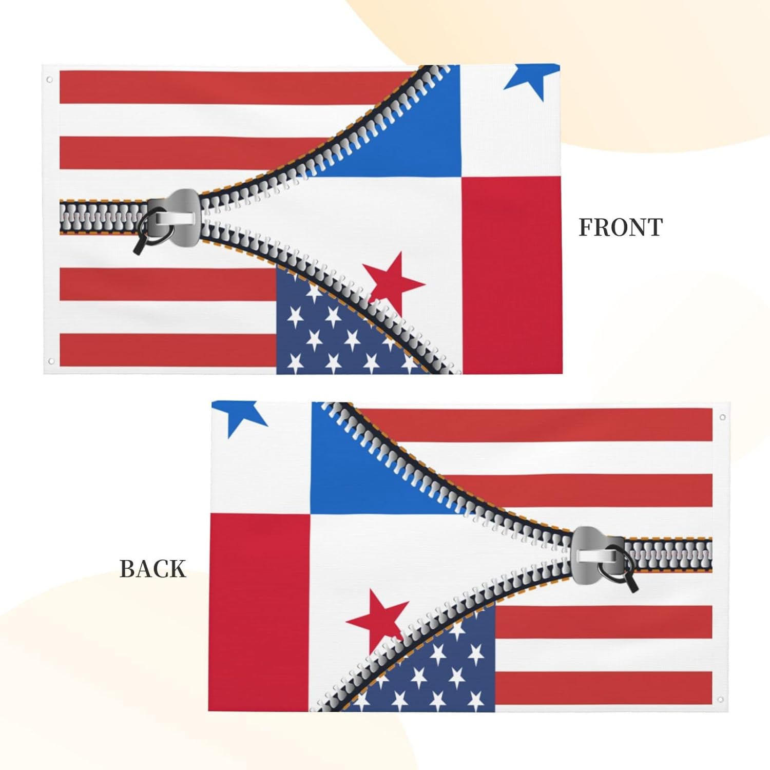 Bandera de Panamá de Estados Unidos de 3 x 5 pies, bandera panameña de doble cara, grande para pared, dormitorio, sala de estar, decoración colgante