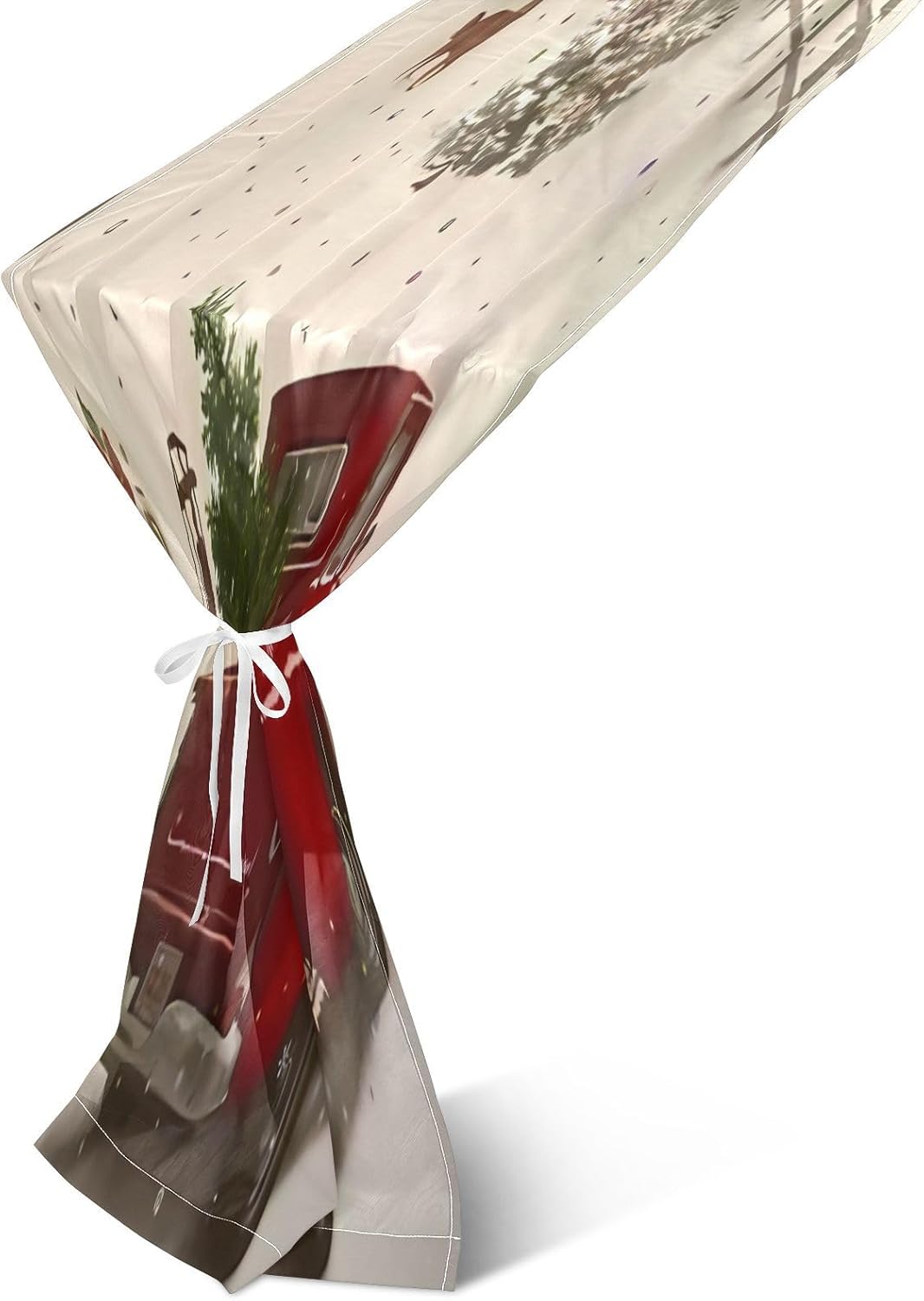 Christmas Rustic Red Truck Table Runner Autumn Table Runner for Desk Decor Halloween Decor 120 Inches Long