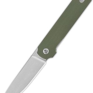 QSP Cuchillo plegable de bolsillo modelo LARK, hoja 14C28N con asas G10 y fibra de carbono, volantes delanterostraseros, peso ligero para EDC (verde QSP Cuchillo plegable de bolsillo modelo LARK, hoja 14C28N con asas G10 y fibra de carbono, volantes delanterostraseros, peso ligero para EDC (verde