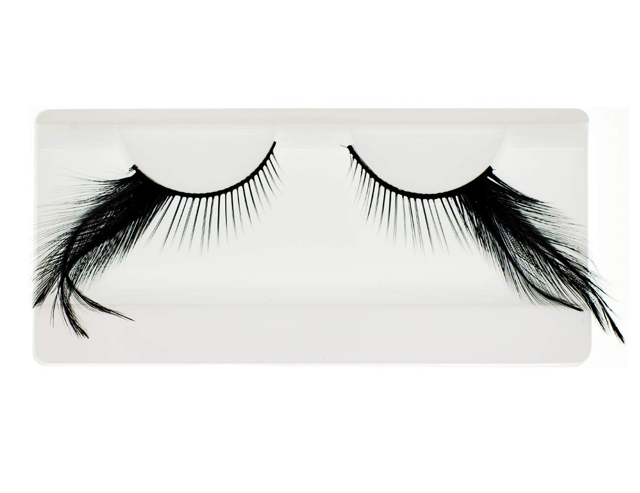 EMILYSTORES – Pestañas para disfraz de alas negras de plumas sintéticas para Halloween, pestañas dramáticas, aspecto de fiesta, 1 par