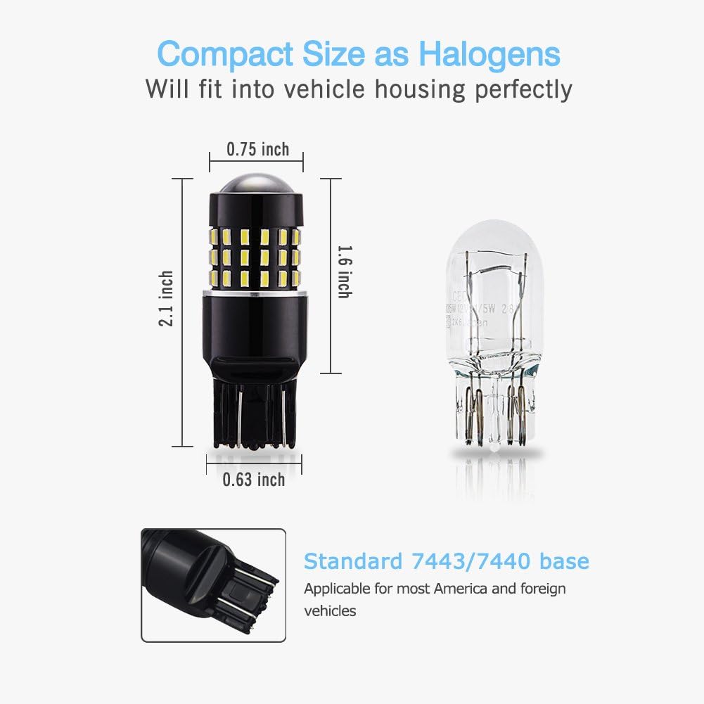 4 bombillas LED muy brillantes de 9 a 30 V 3014 54-SMD, color blanco xenón , Blanco Xenón