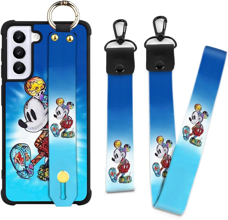 cuwana Funda de dibujos animados para Samsung Galaxy S21 de 6.2 pulgadas, lindo diseño colorido de personajes de dibujos animados de Mickey con