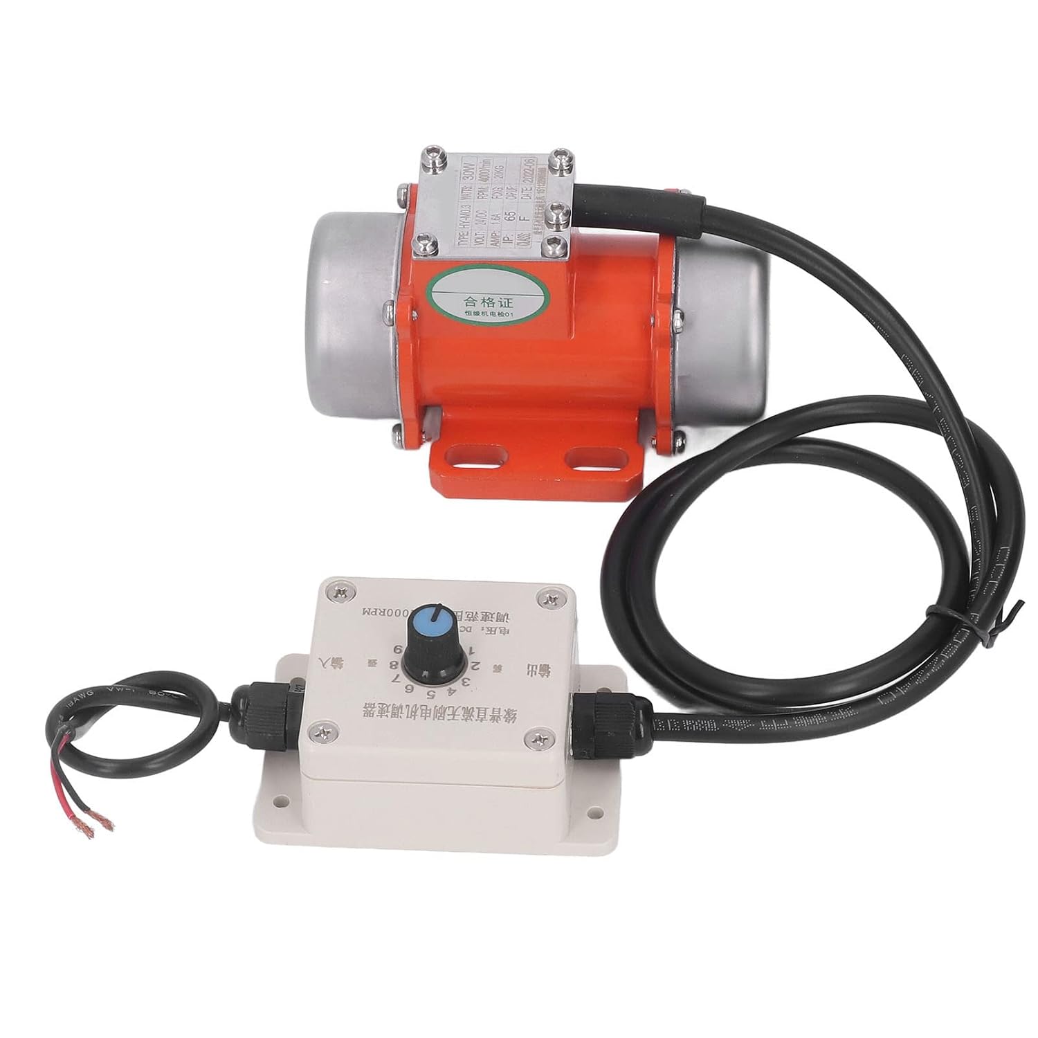 Hilitand Motor de vibración DC fuerza excitante pequeño motor eléctrico con controlador de velocidad sin escobillas 30W 4000RPM DC 12V 2.1A