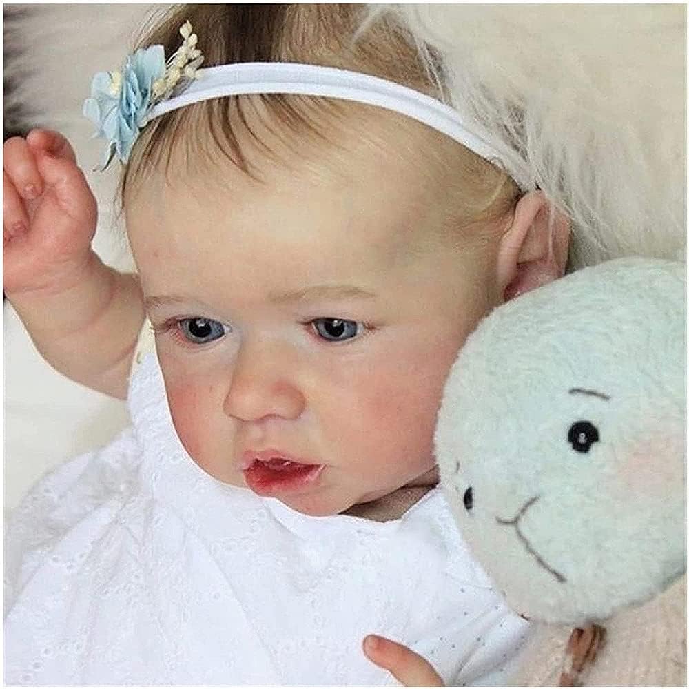 Muñecas Reborn Baby Girls, linda muñeca de vinilo Reborn de 18 pulgadas con cuerpo de tela suave y pesada, muñeca realista de vinilo con peso hecho