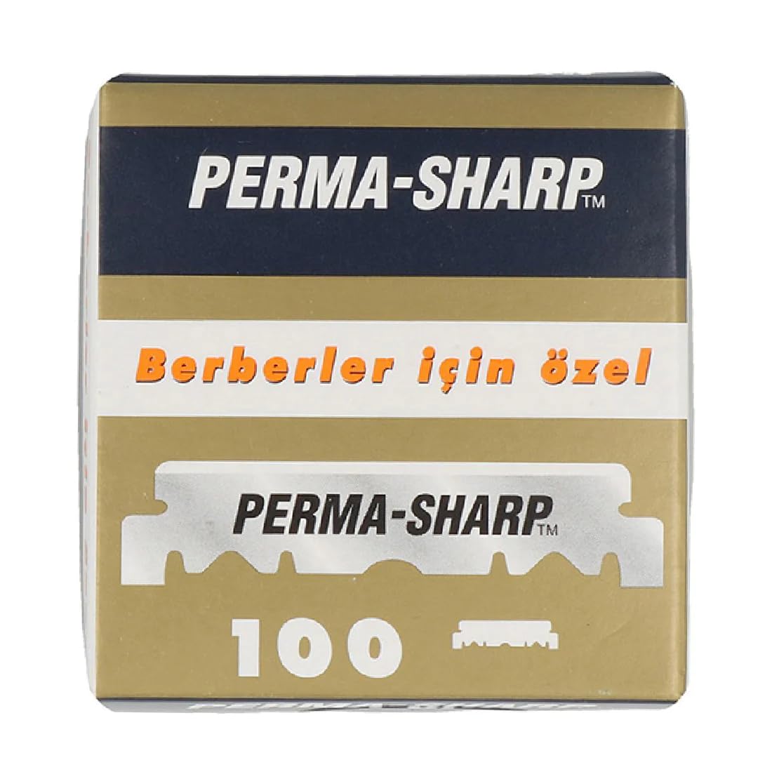 100 cuchillas de afeitar de borde recto Perma-Sharp para usar en maquinillas de afeitar profesionales de peluquería – Nuevo embalaje