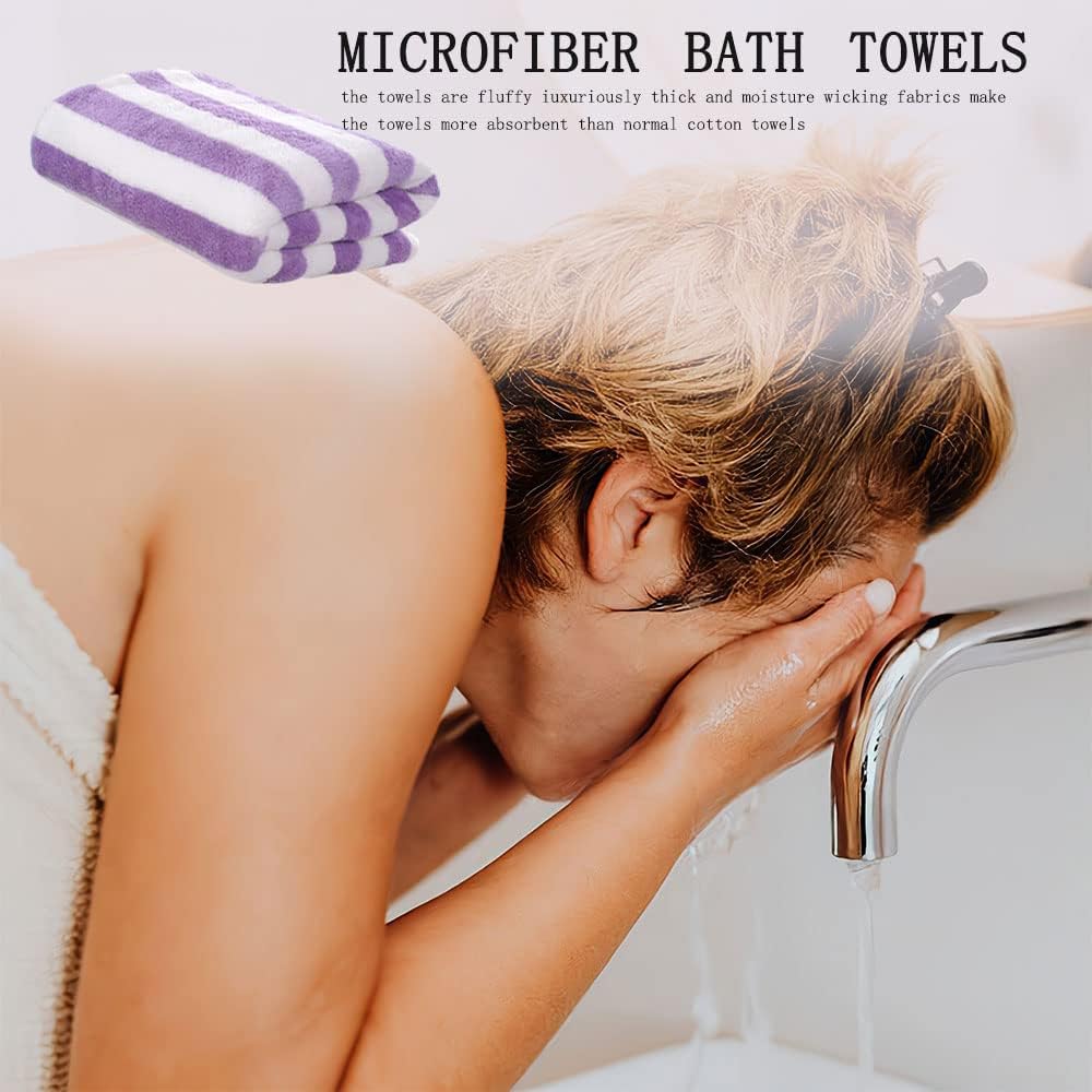 Paquete de 2 toallas de baño de microfibra superabsorbentes, toallas de baño de secado rápido, toallas de mano ultrasuaves para baño, toallas de