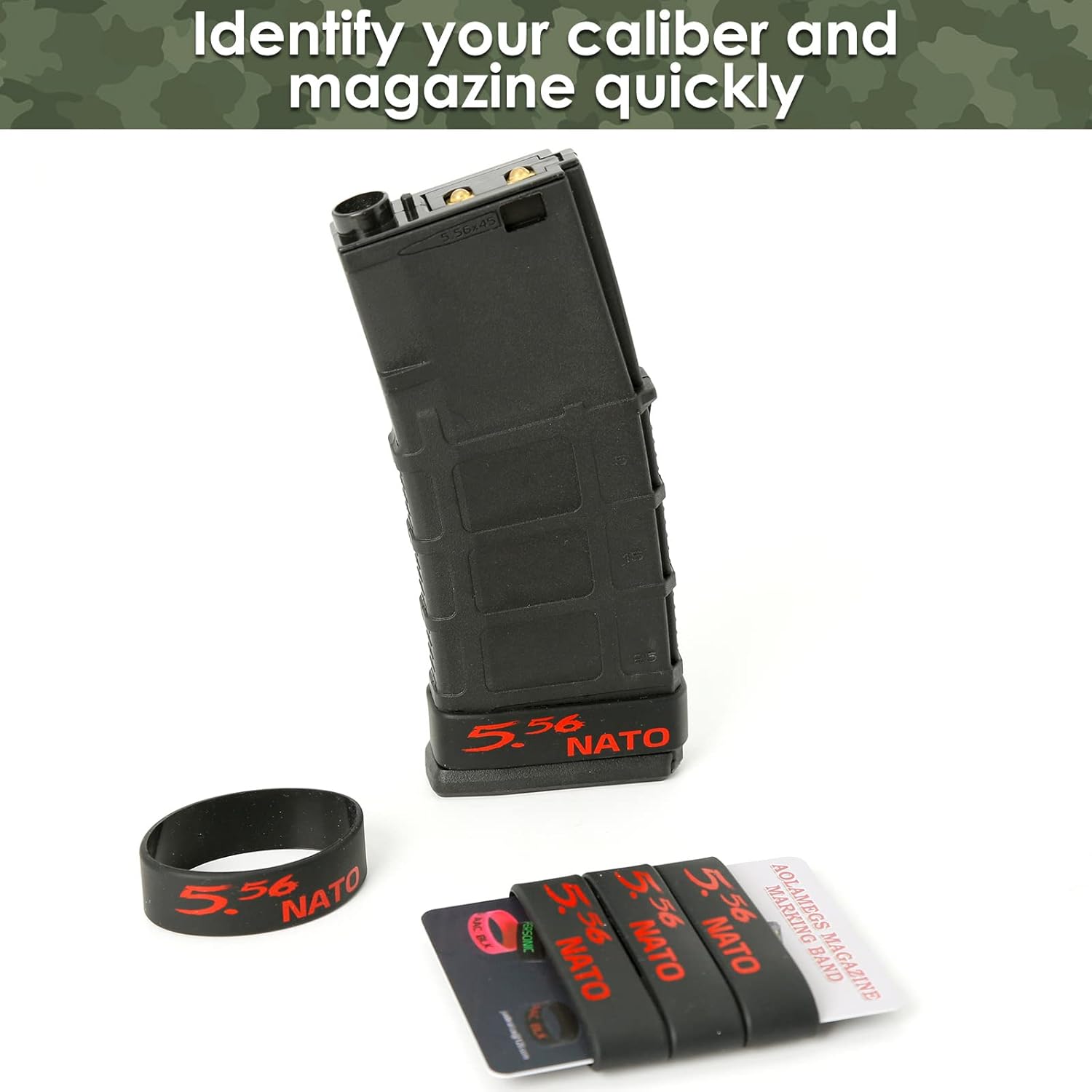 Aolamegs Paquete de 510 bandas para revistas, 5.56 OTAN, 300 apagones, 300 Subsonic, .223 Remington, .308 Winchester, 7.62 x 39, bandas de silicona