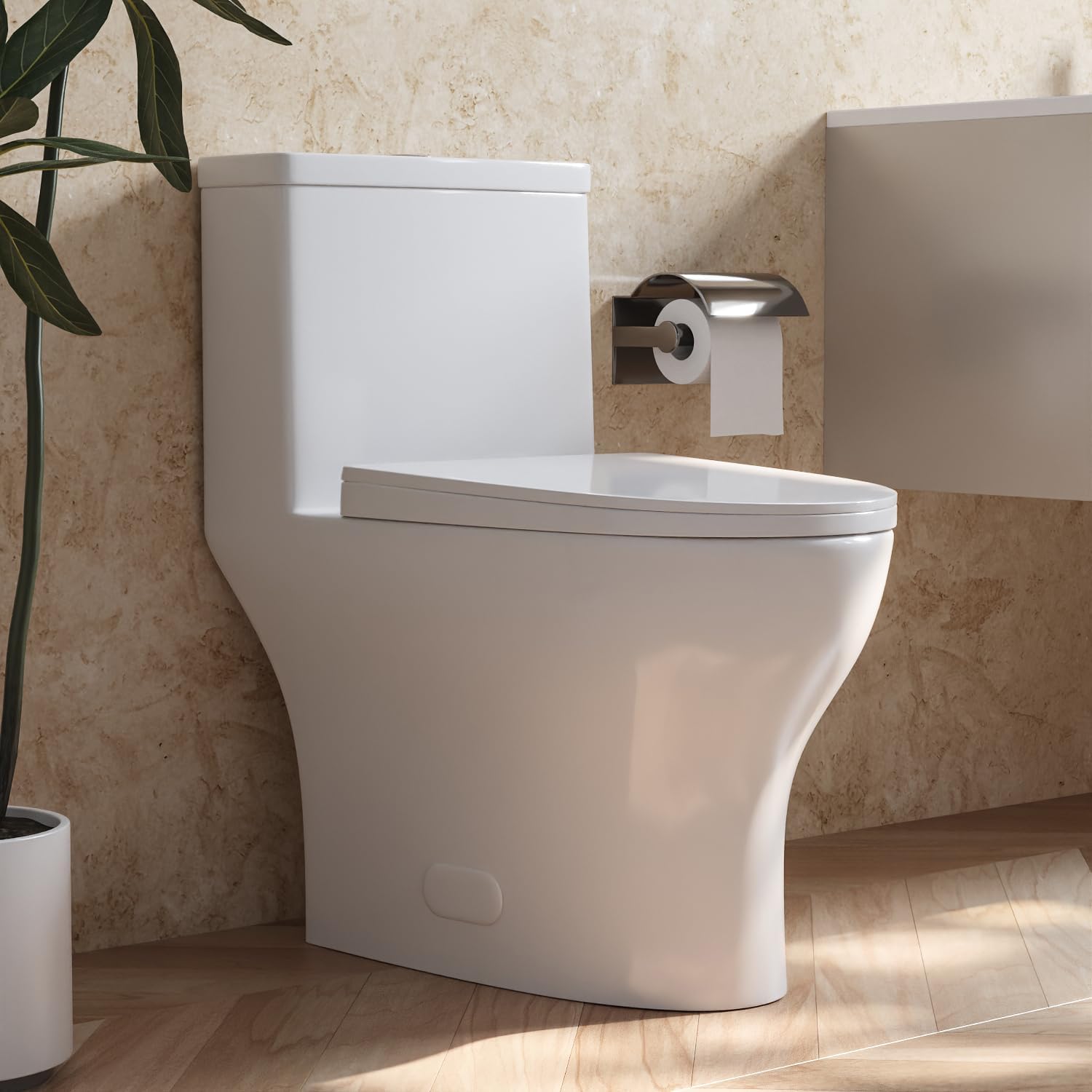 Inodoros para baños, DeerValley DV-1F0073 – Inodoro de una pieza de doble descarga 11.6 GPF MaP 35.27 oz Altura de la silla 16.93 pulgadas, inodoro