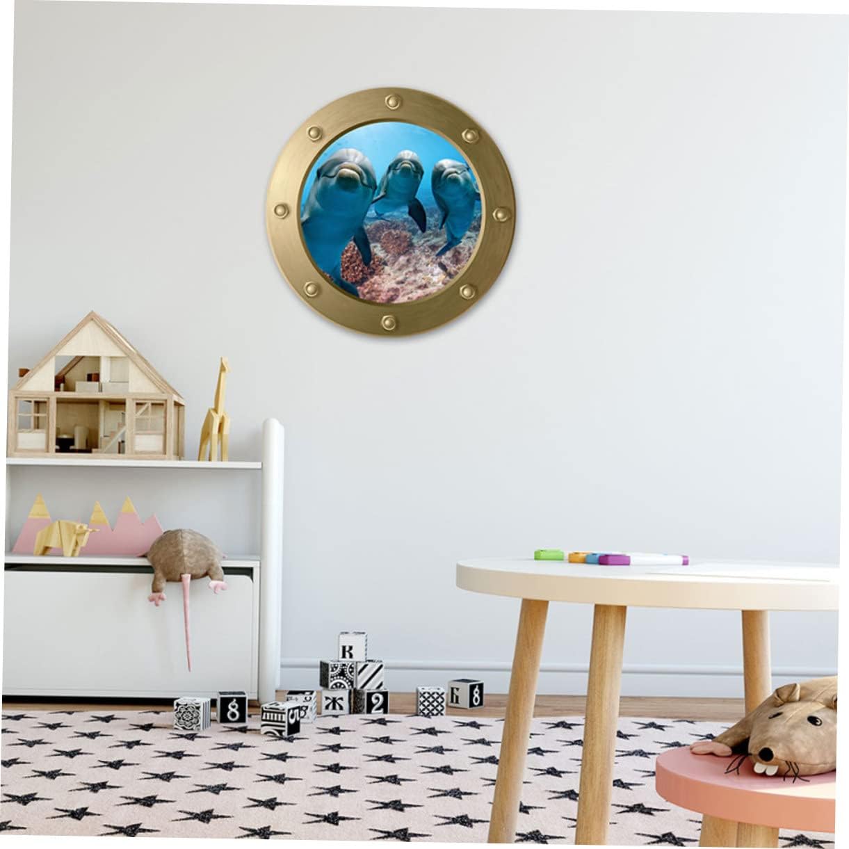 ARTIBETTER 3 calcomanías de pared bajo el mar, calcomanías de pared subacuáticas, calcomanías de decoración de vida marina, animales marinos,