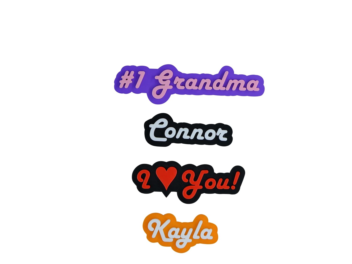 Personalized Fridge and Locker Magnet in Retro Font – Hard Plastic 2 Color Custom, Bulk Discounts