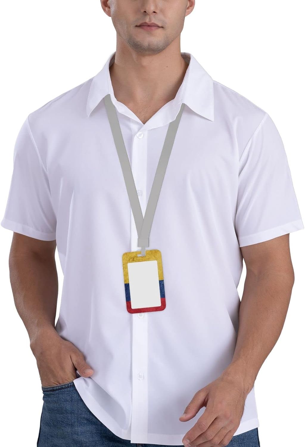 Portatarjetas de identificación impermeables con 1 ventana de identificación transparente y 1 ranura para tarjeta de crédito y un cordón desmontable