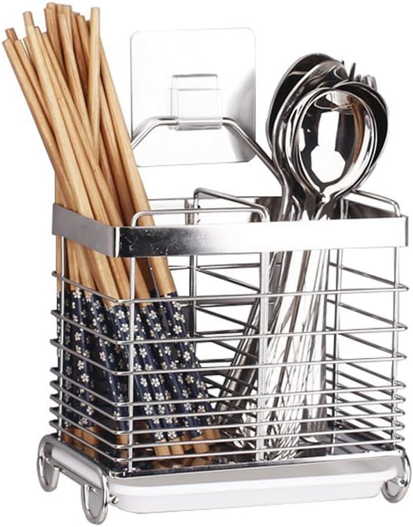 Utensilios de cocina Estante de secado de acero inoxidable 304 Cuchara cuadrada Cuchillo Tenedor Caso Fregadero Cesta Organizador Soporte de