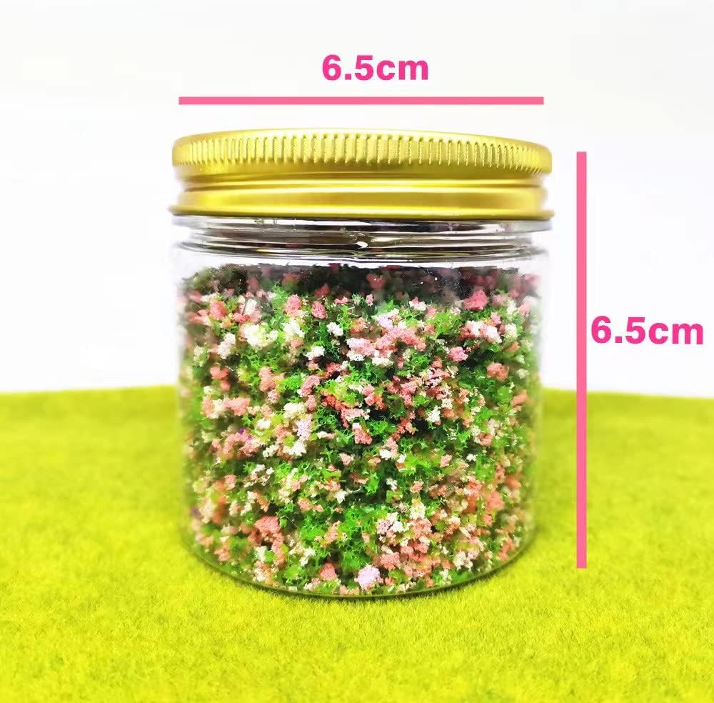 BYYING Paquete de 4 modelos de flores de cachemira en polvo verde de flores falsas, paisaje artístico, mesa de arena artificial de bricolaje,