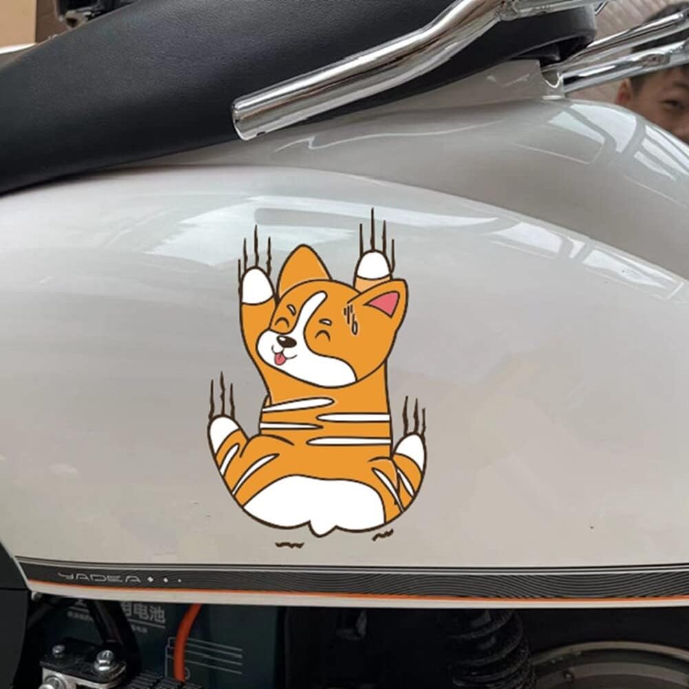 Calcomanía de dibujos animados de gato lindo para automóvil, calcomanía de perro de dibujos animados, calcomanía de vinilo para coche, calcomanías