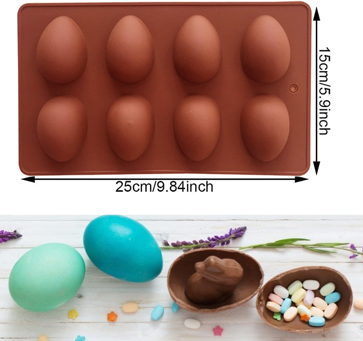 Molde de silicona para Pascua, molde de silicona para chocolate en forma de huevo, moldes para hornear para dulces de Pascua, mini jabón, pastel de