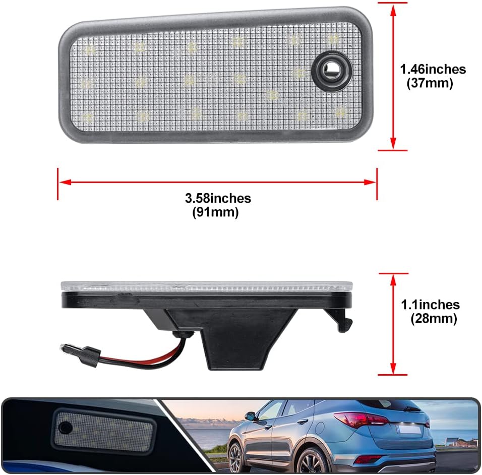 2 unidades de luces LED de matrícula para Hyundai Santa Fe DM Grand Santa Fe NC alimentado por alta potencia SMD xenón blanco LED libre de errores