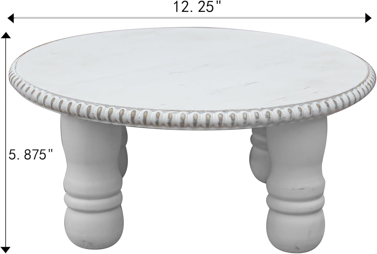 Taburetes de madera maciza, taburete redondo para plantas con cuentas de madera, soporte para maceta, soporte de pedestal de madera decorativo para