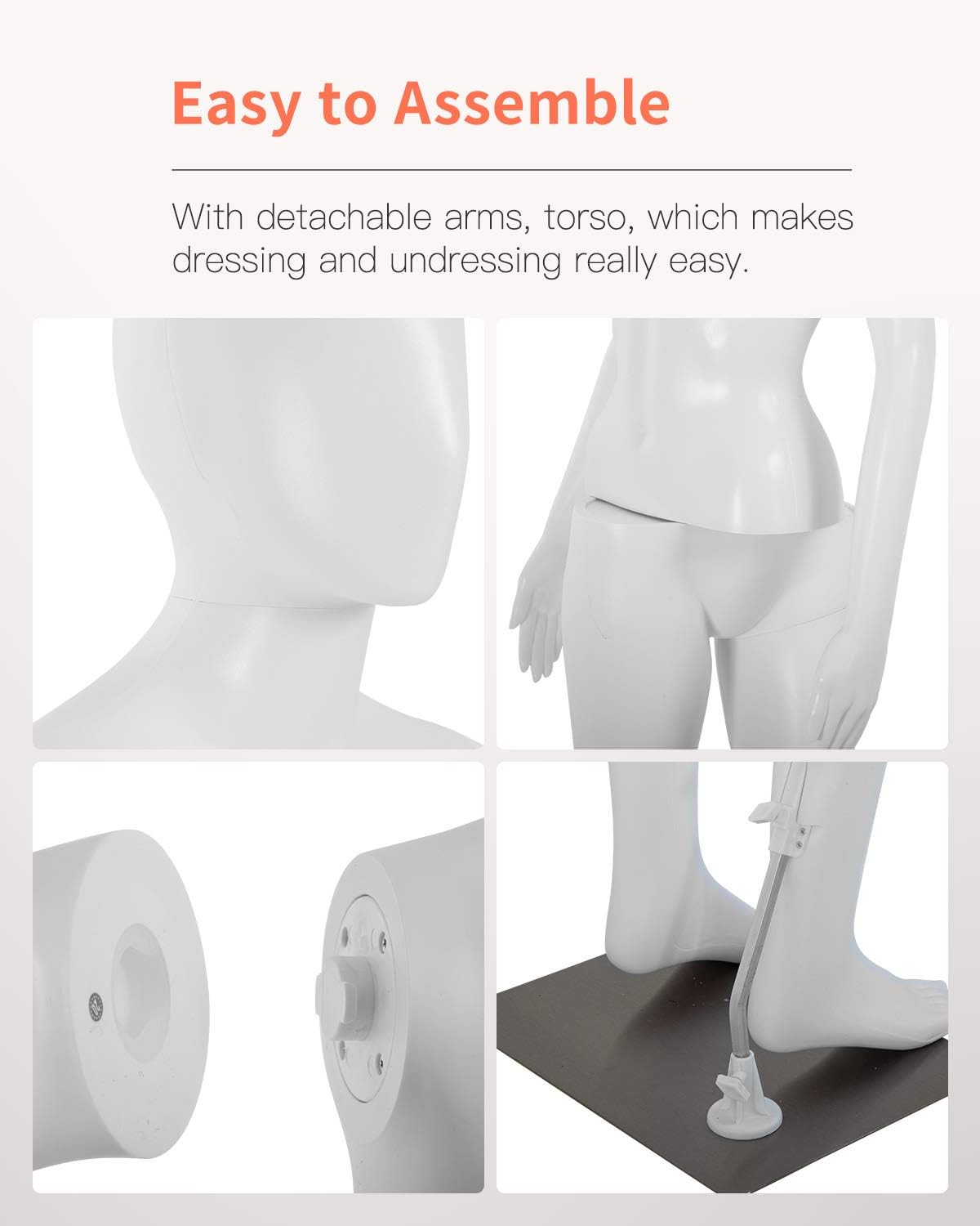 Maniquí femenino de cuerpo completo, maniquí de costura, 69 pulgadas, ajustable, soporte de maniquí, soporte de maniquí realista, cabeza de
