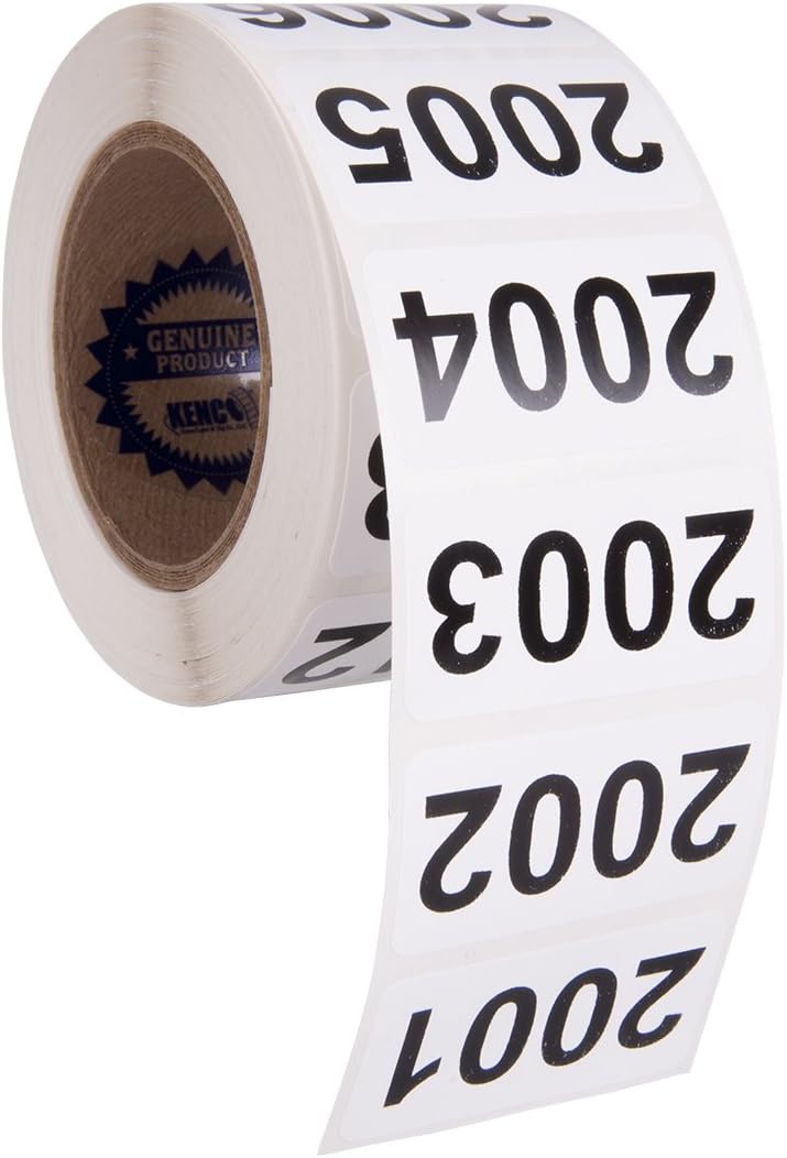 Kenco – Etiquetas numeradas consecutivamente, vinilo duradero, autoadhesivas, medidas 2 x 1 pulgada (rollo 2001-2500)