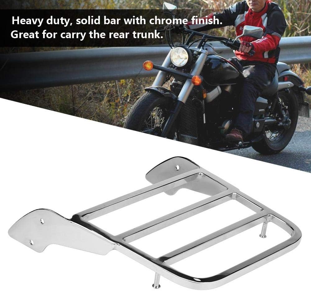 KIMISS Portaequipajes trasero, para motocicleta, barra Sissy Bar para Honda Shadow VT750 C2 1997-2003 (cromo plateado)
