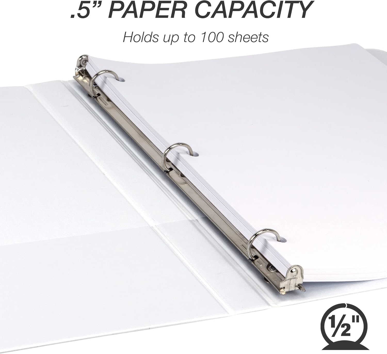 Samsill (18517) – Carpeta de 3 anillos redondos de 12 pulgada, fabricada en los EE. UU., con cubierta transparente personalizable para insertos,