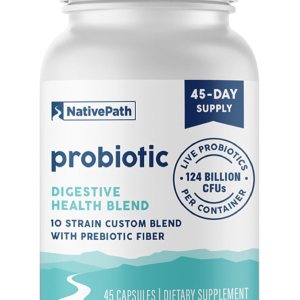 NativePath Probiótico diario, suplemento de probióticos de mezcla personalizada de 10 cepas para hombres y mujeres, 82 mil millones de UFC, 45 NativePath Probiótico diario, suplemento de probióticos de mezcla personalizada de 10 cepas para hombres y mujeres, 82 mil millones de UFC, 45
