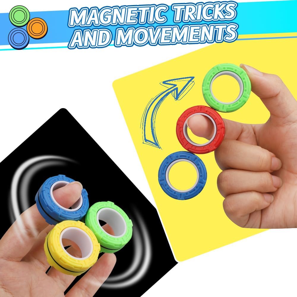 Juguetes magnéticos giratorios para niños y adultos, anillo magnético para ansiedad, regalos de fiesta, giro de mano genial, juguetes de mano para