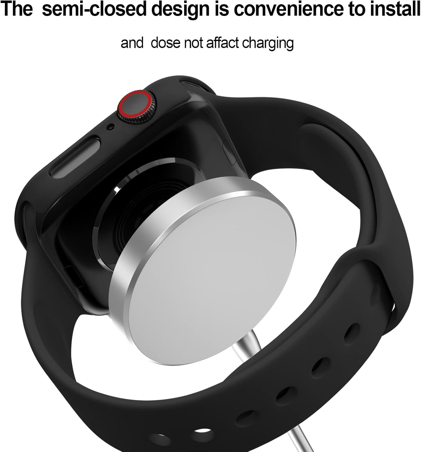 Charlam-Funda de policarbonato duro compatible con Apple Watch de 45 mm, series 7, 8, protector de pantalla, ultradelgada, cobertura completa,