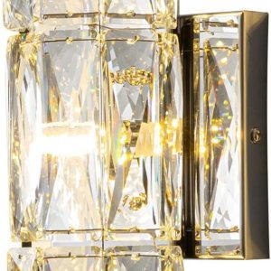 Qaupoee Lámpara de pared de cristal de 3 luces de mediados de siglo, moderna lámpara de pared de metal de acero inoxidable plateado para dormitorio, Qaupoee Lámpara de pared de cristal de 3 luces de mediados de siglo, moderna lámpara de pared de metal de acero inoxidable plateado para dormitorio,