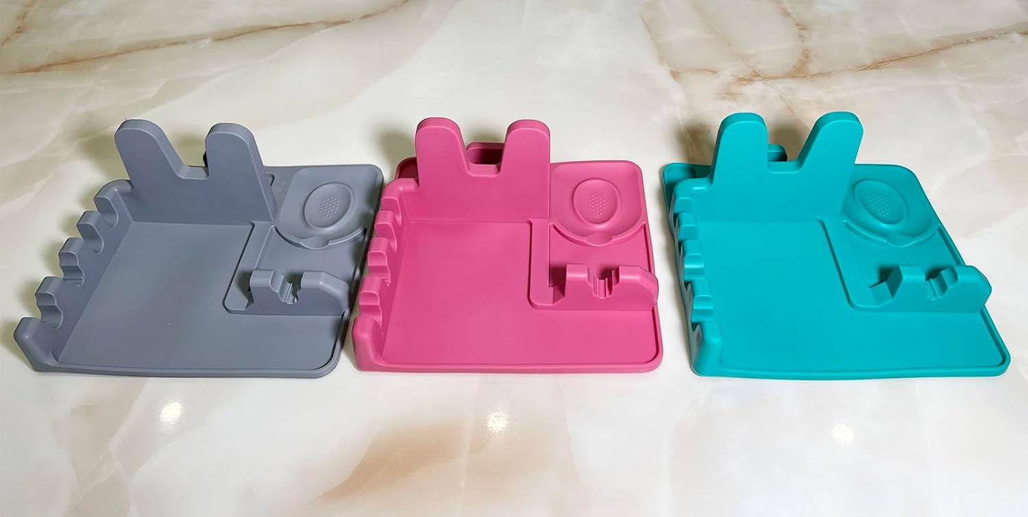 halteoly Soporte para cuchara y tapa, soporte de cuchara de silicona con soporte para tapa, soporte para cuchara de cocina para encimera de cocina,