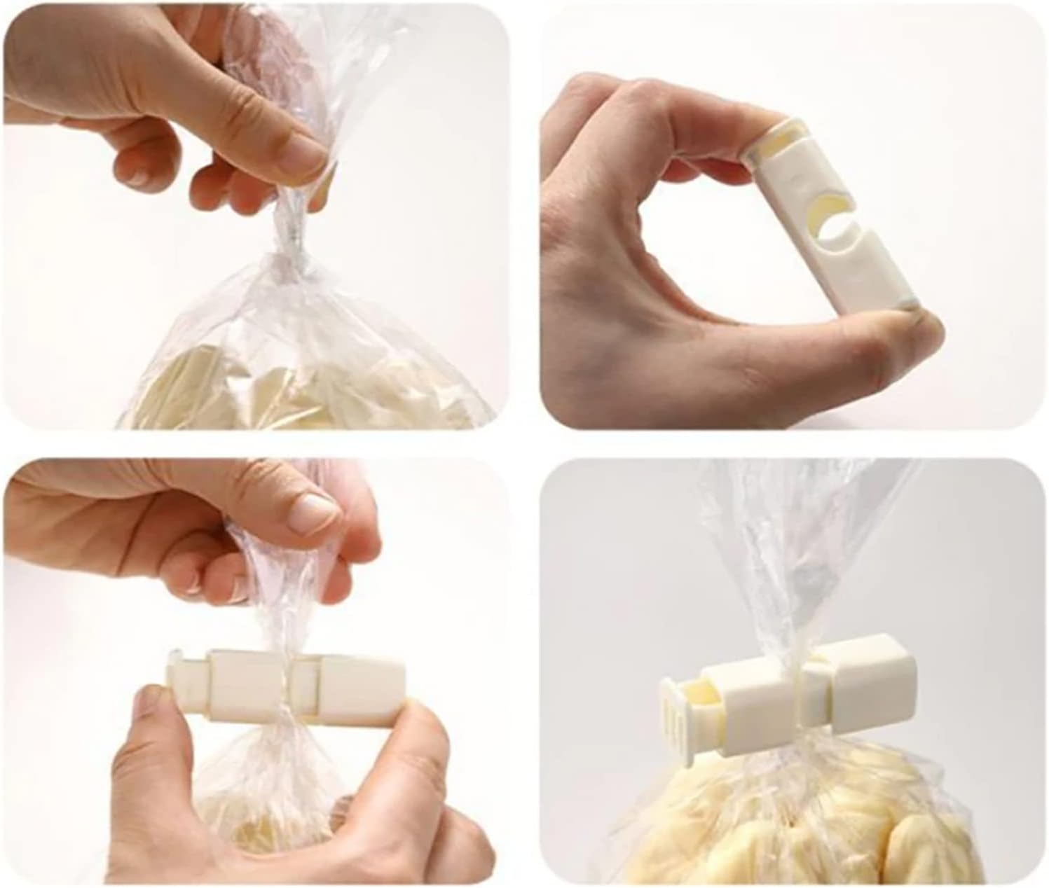 Algado 10 selladores de bolsas Gripstic, selladores de bolsas de plástico para alimentos frescos, selladores de bolsas multiusos para bolsas de