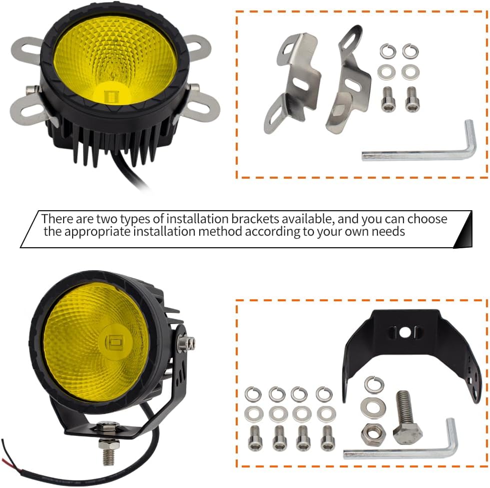 Luces antiniebla LED redondas para conducción todoterreno, 2 unidades, haz de inundación de 3.5 pulgadas, luces antiniebla para motocicleta, luces