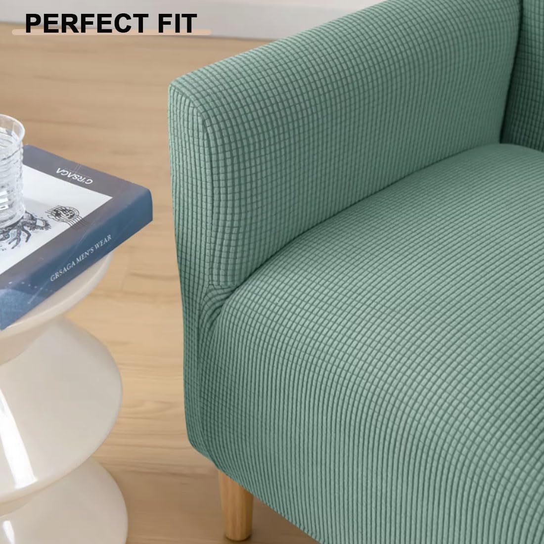 Funda impermeable para silla decorativa con brazos, elástica de jacquard individual, funda de sofá suave tapizada para sala de lectura, protector