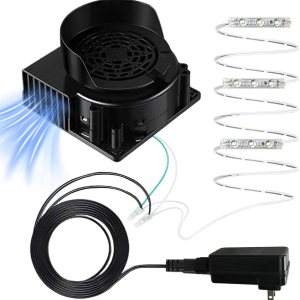 Soplador de aire para inflables, 12 V 1.2 A ventilador inflable de repuesto con 3 cuerdas de luz LED para Halloween, Navidad, patio, decoraciones Soplador de aire para inflables, 12 V 1.2 A ventilador inflable de repuesto con 3 cuerdas de luz LED para Halloween, Navidad, patio, decoraciones