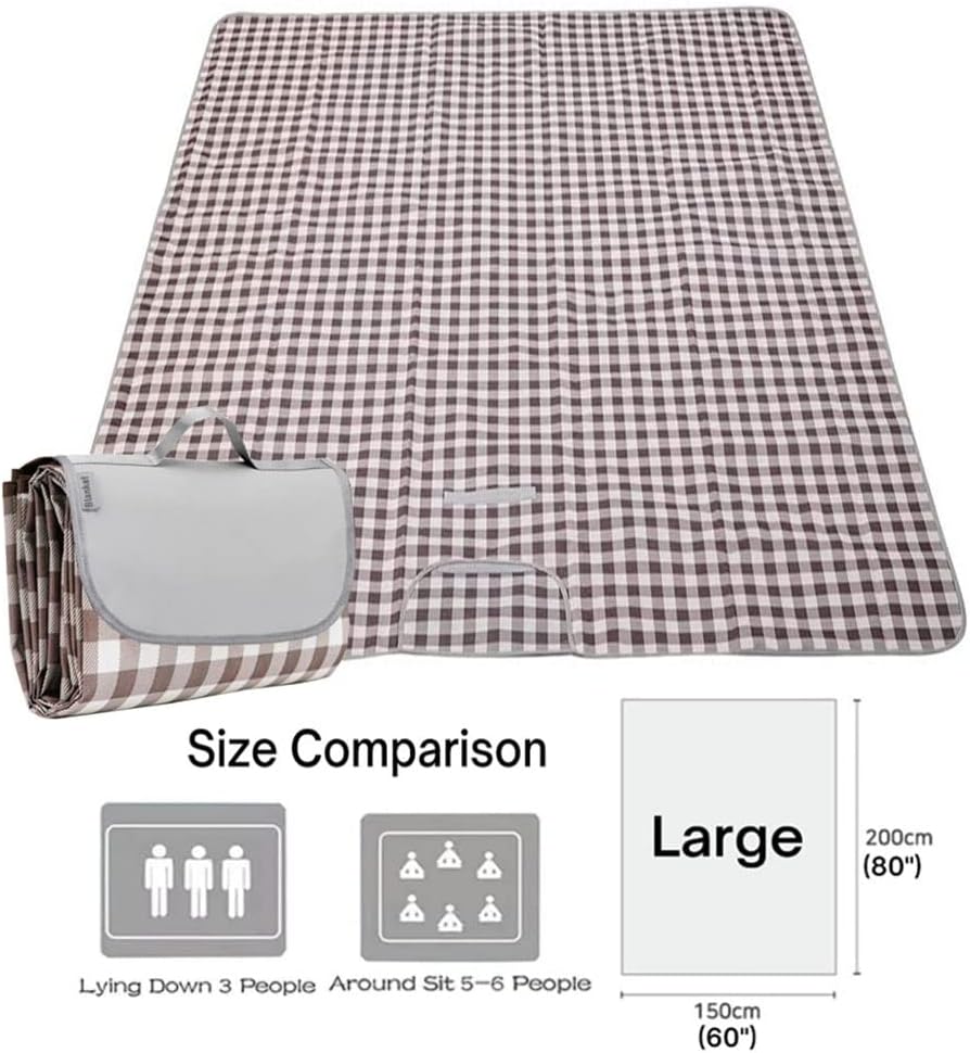 PUPOPIK Manta de picnic al aire libre, plegable, impermeable, para playa, playa, campamento, senderismo, viajes, conciertos familiares, manta