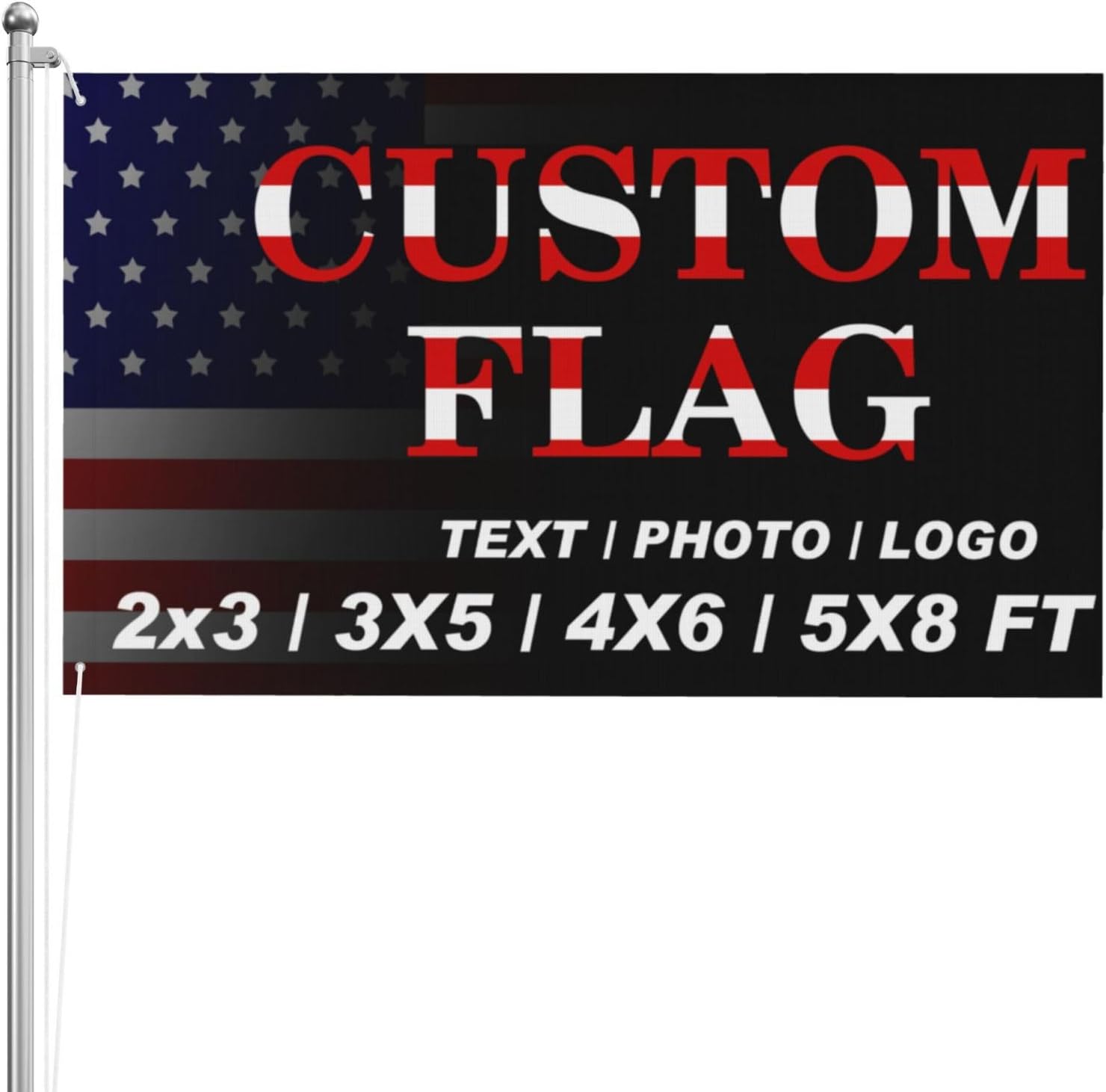 Bandera personalizada de 3 x 5 pies, doble cara, 3 capas, banderas personalizadas para exteriores, diseña tu propio logotipo, imagen, foto, texto,